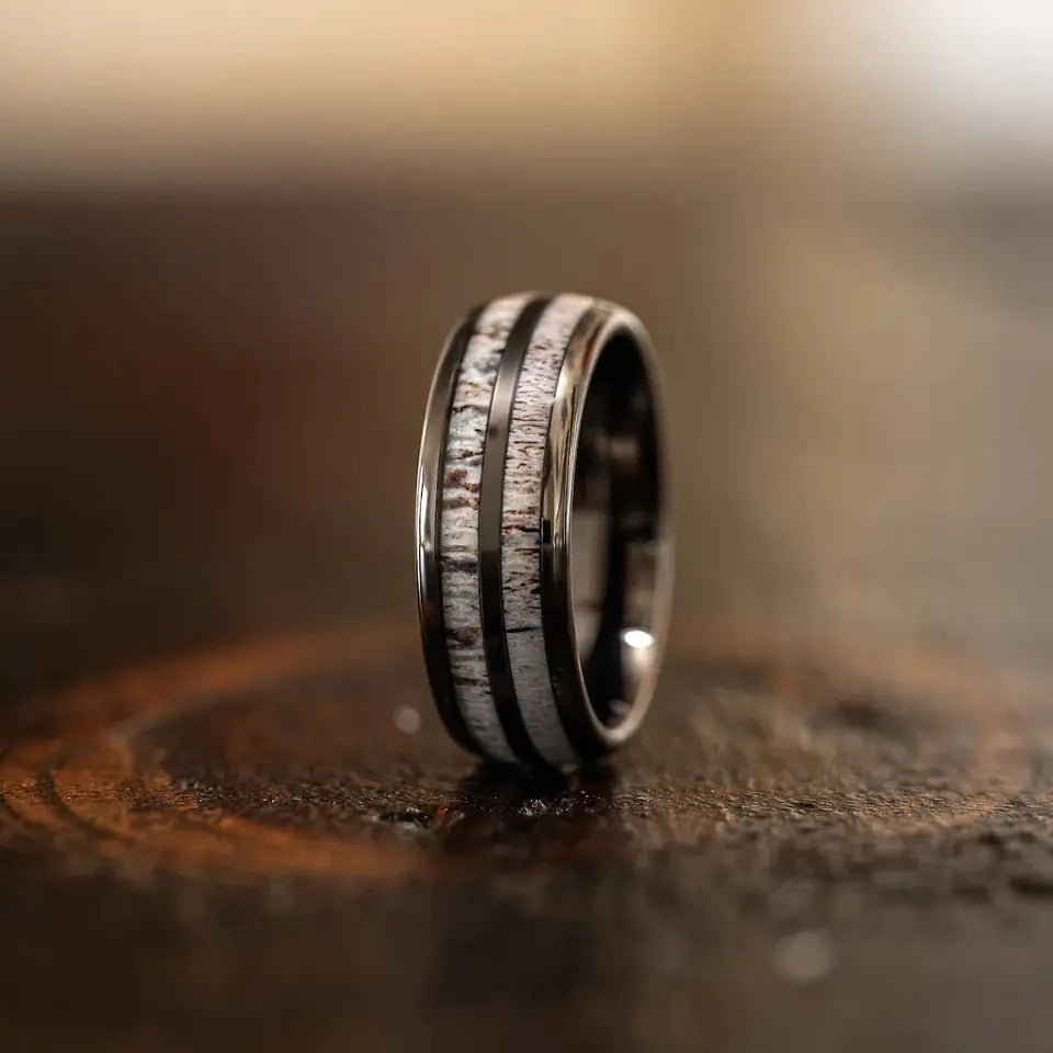 The Cove | Tungsten Ring with Inlay, 8mm, Dome Fit