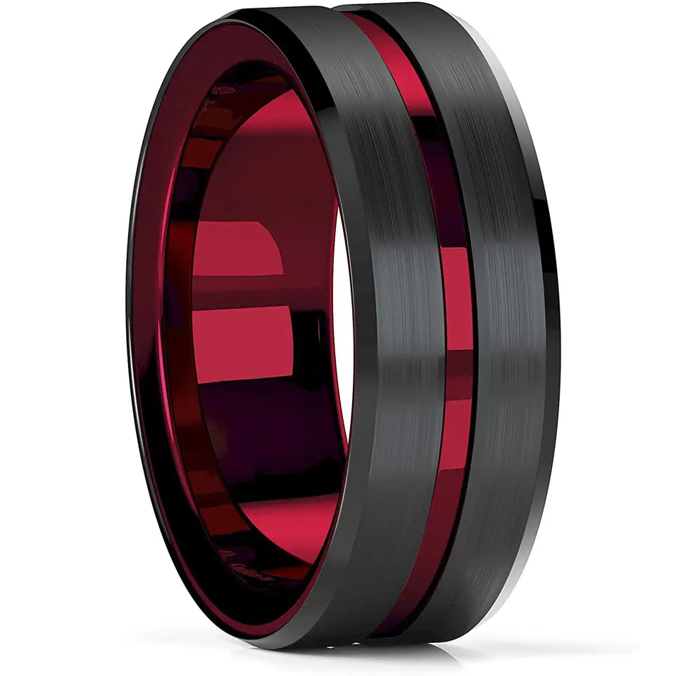 The Rift | Tungsten Ring with Inlay, 8mm, Dome Fit