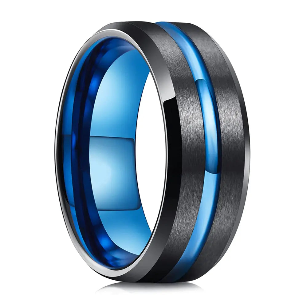 The Surge | Tungsten Ring with Inlay, 8mm, Dome Fit