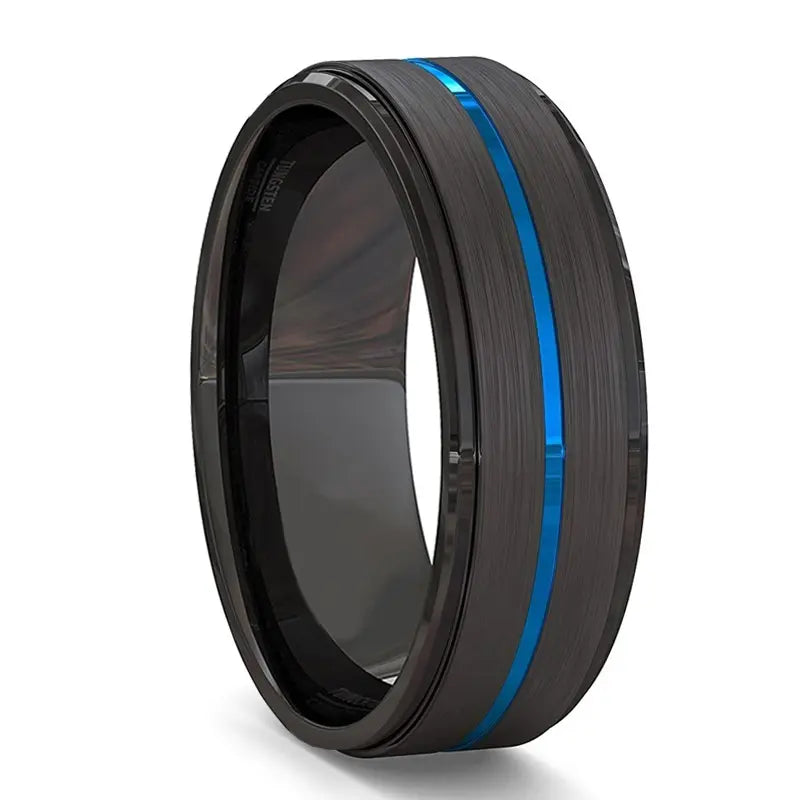 The Current | Tungsten Ring with Inlay, 8mm, Dome Fit