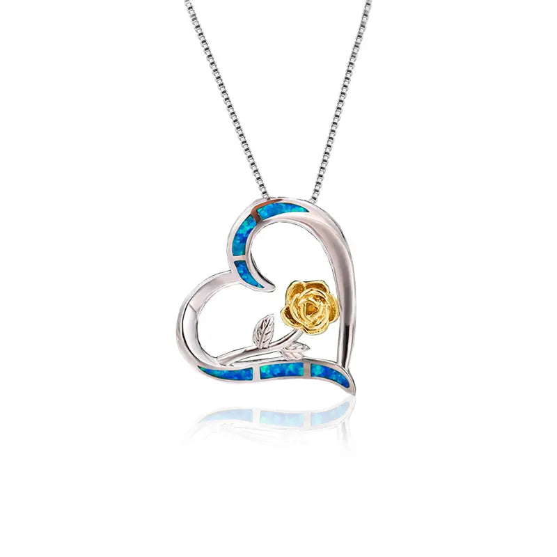 Heart and Rose Pendant