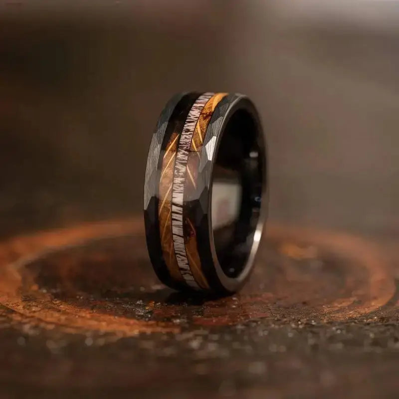 The Timberline | Tungsten Ring with Koa Wood Inlay, 8mm, Dome Fit