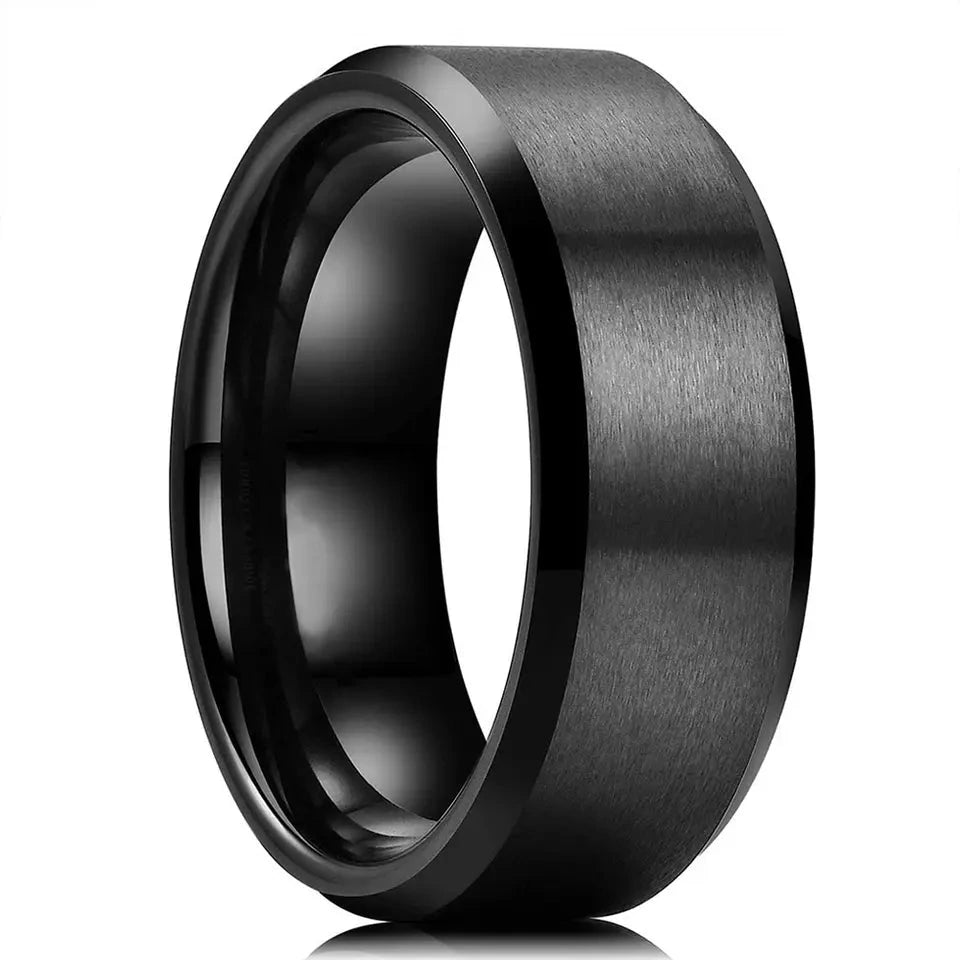 The Abyss | Slate Gray Color Tungsten Ring, 8mm, Dome Fit