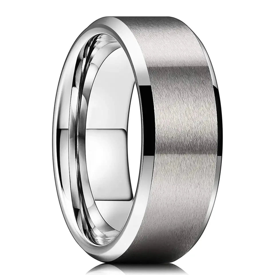 The Drift | Silver Color Tungsten Ring, 8mm, Dome Fit
